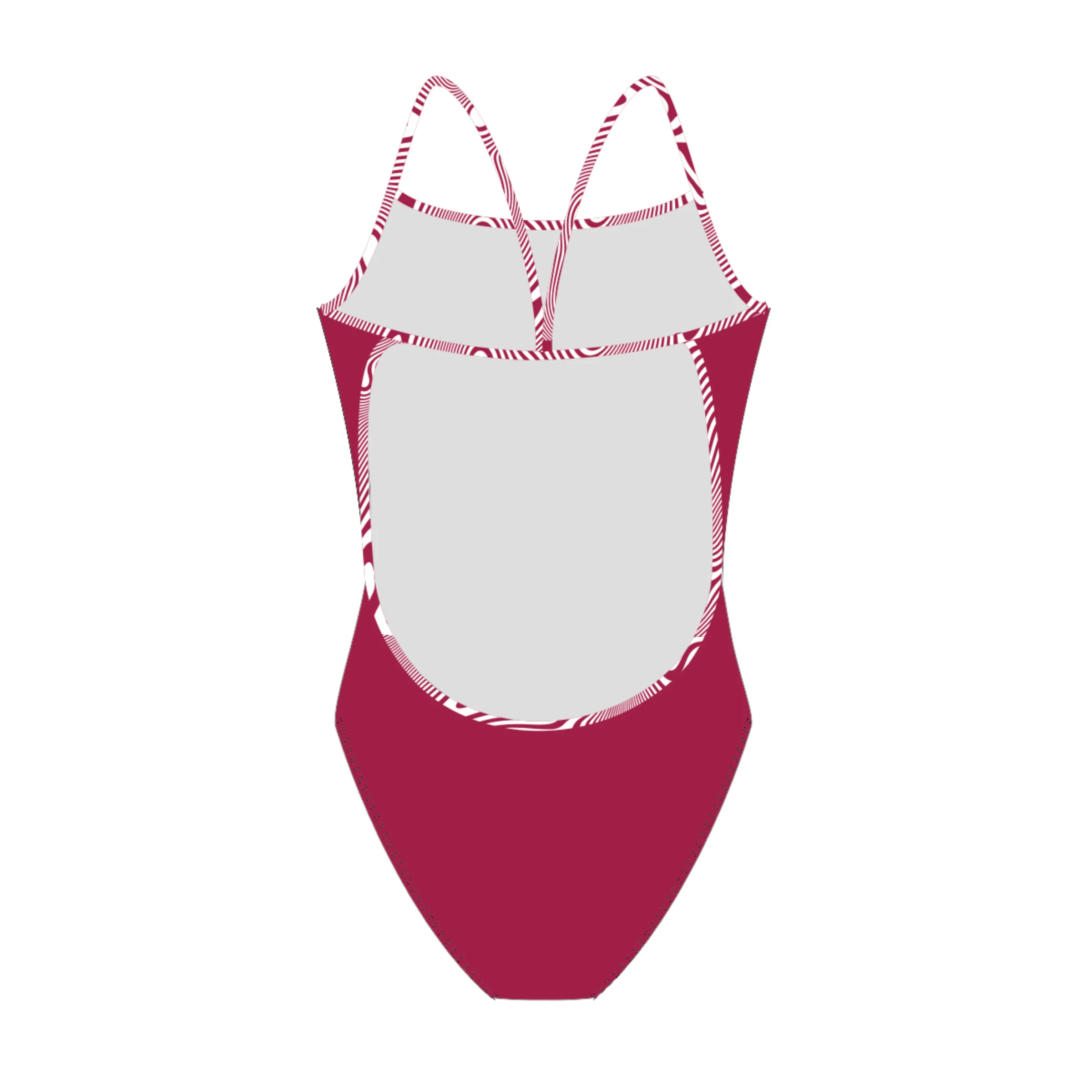 Flow Maroon Women's One-Piece Lightback Swimsuit - Image 3